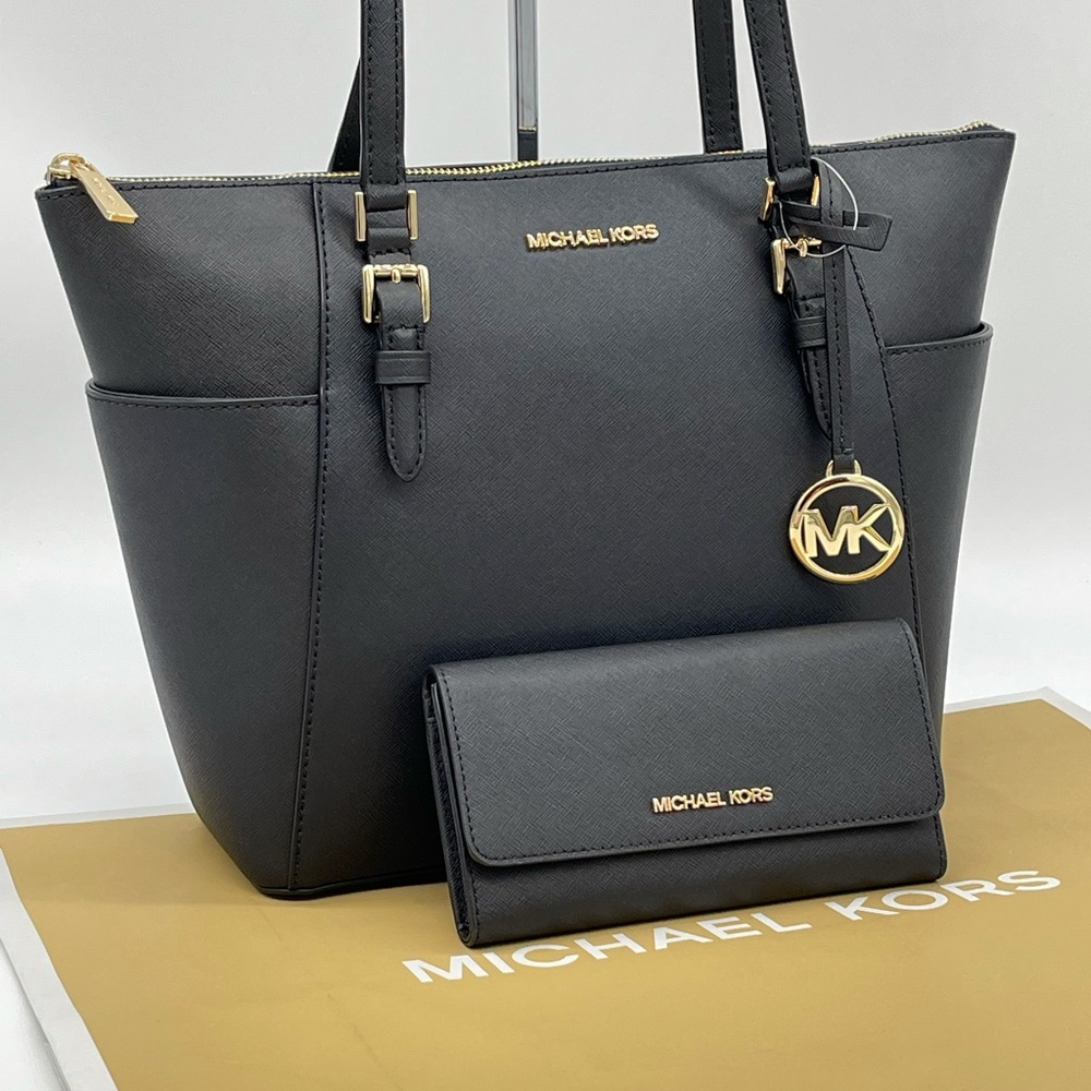 Michael Kors Large Charlotte Tote & Trifold Wallet